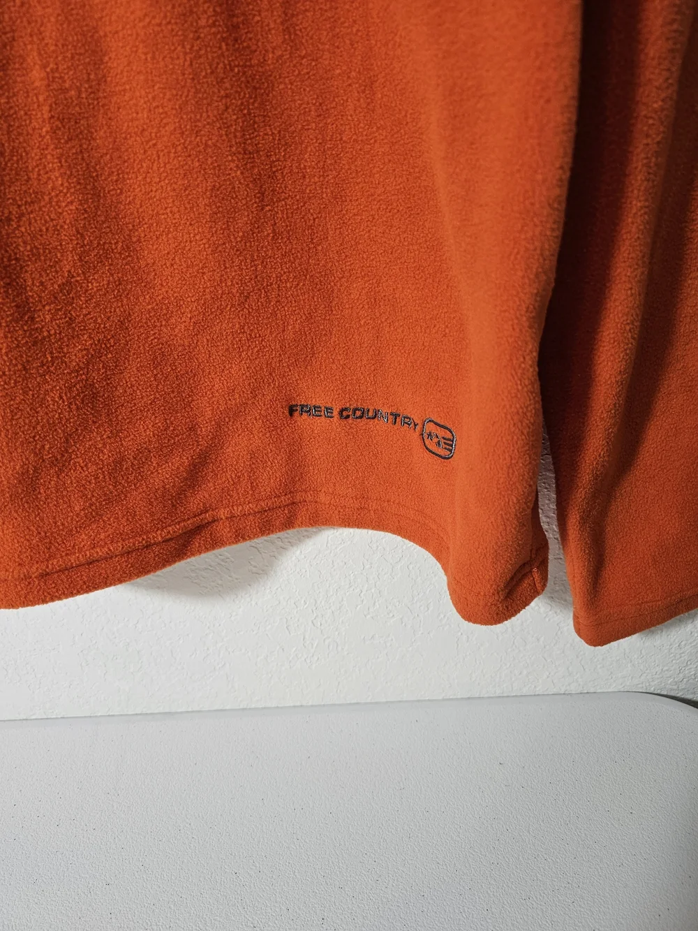 Free Country Men's Bright Orange Half-Zip Fleece with Gray Trim